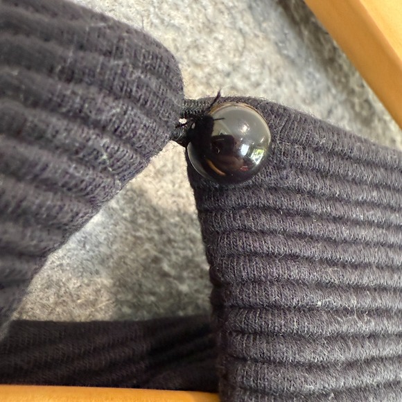 BURU Puff Sleeve Sweater Blouse Womens XS Ribbed Relaxed Cropped Designer USA - Picture 8 of 10